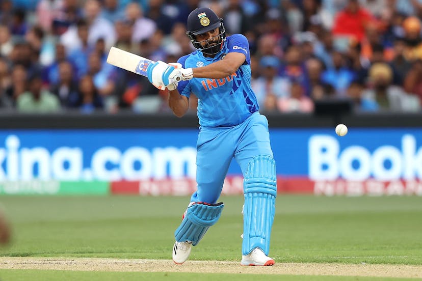  Rohit Sharma of India bats during the ICC Men's T20 World Cup Semi Final match between India and England at Adelaide Oval on November 10, 2022 in Adelaide, Australia.