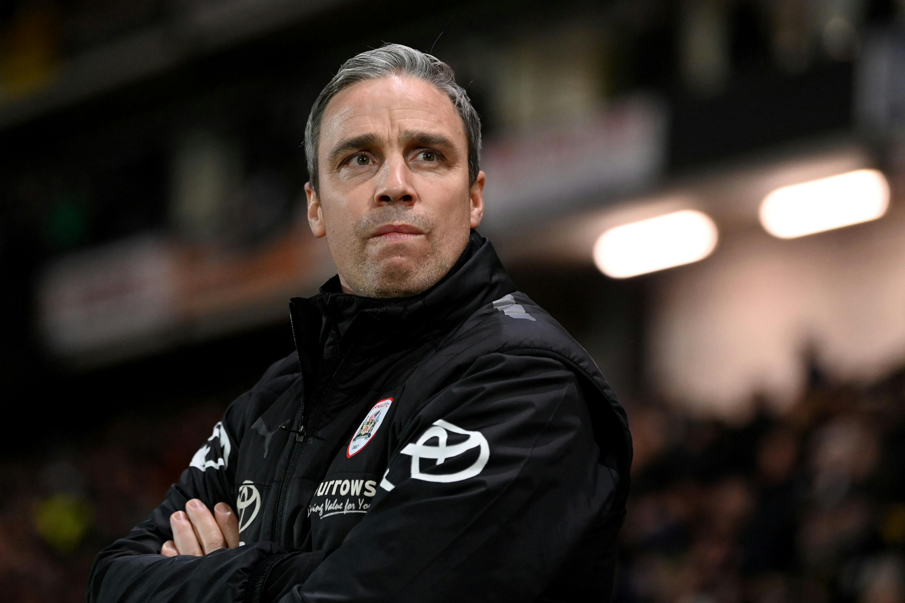 Barnsley manager Michael Duff during the Sky Bet League One between Port Vale and Barnsley at Vale Park on February