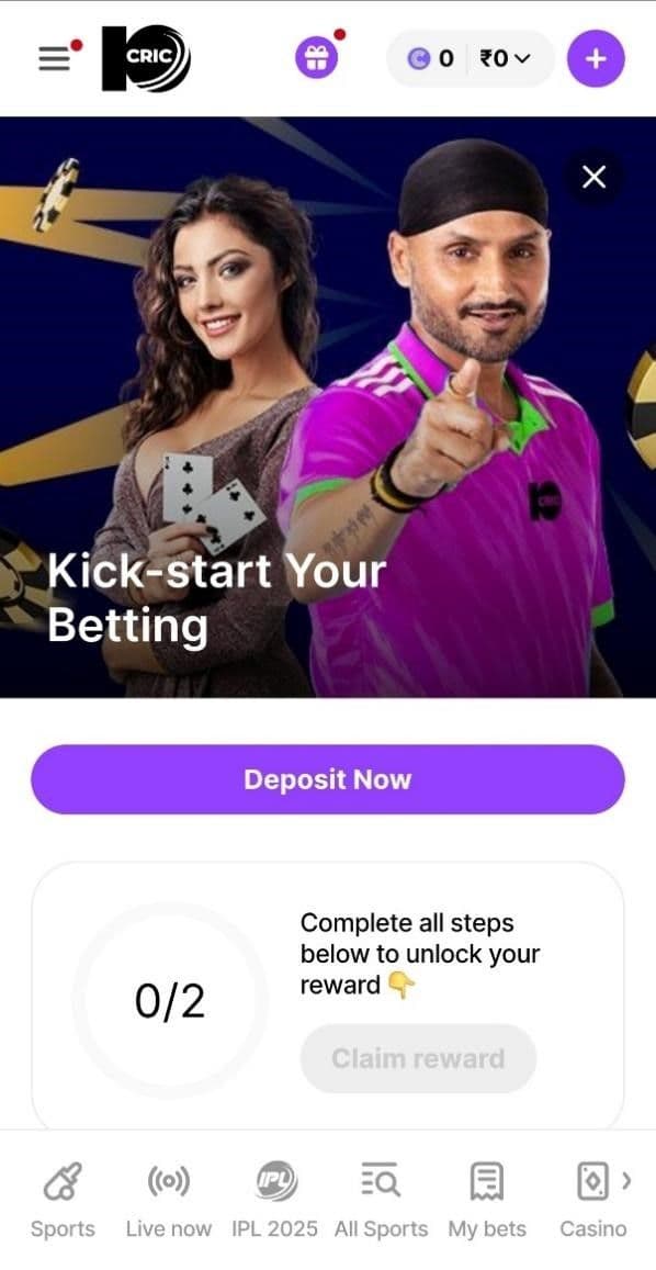 10CRIC Sports and Casino Welcome Bonus