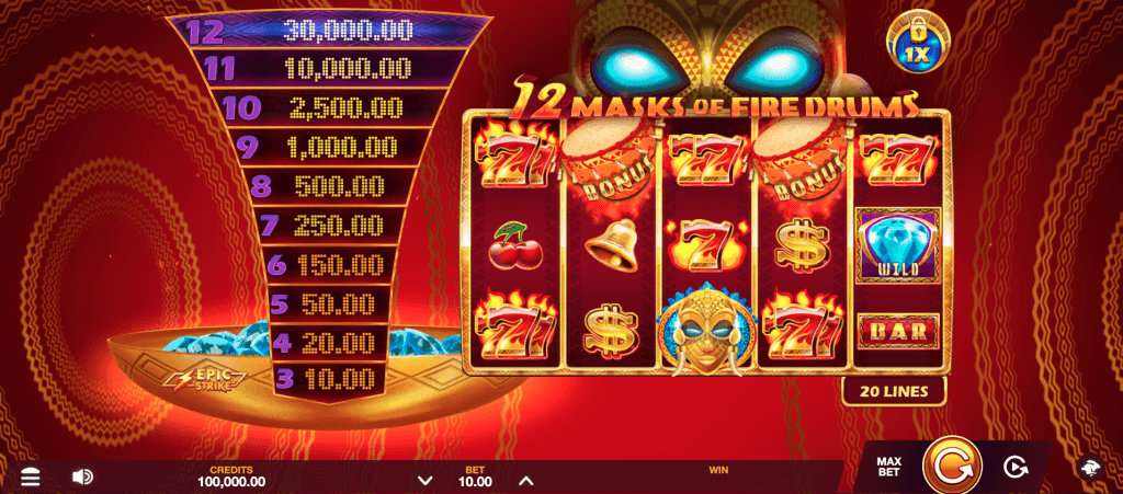 12 Masks of Fire Drums Slot Review 