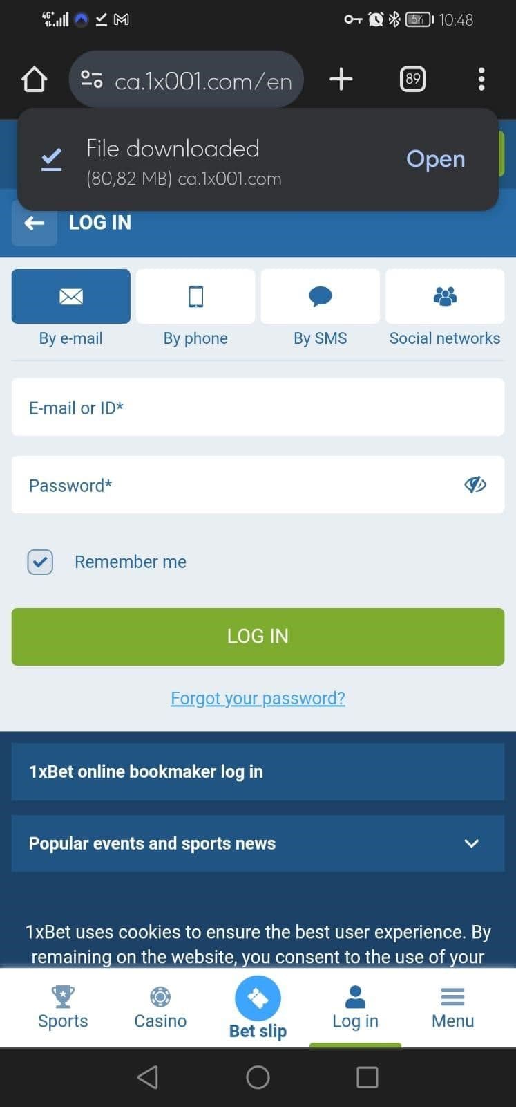 Download 1xbet app for Android Devices