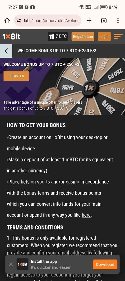 1xBit Welcome Bonus