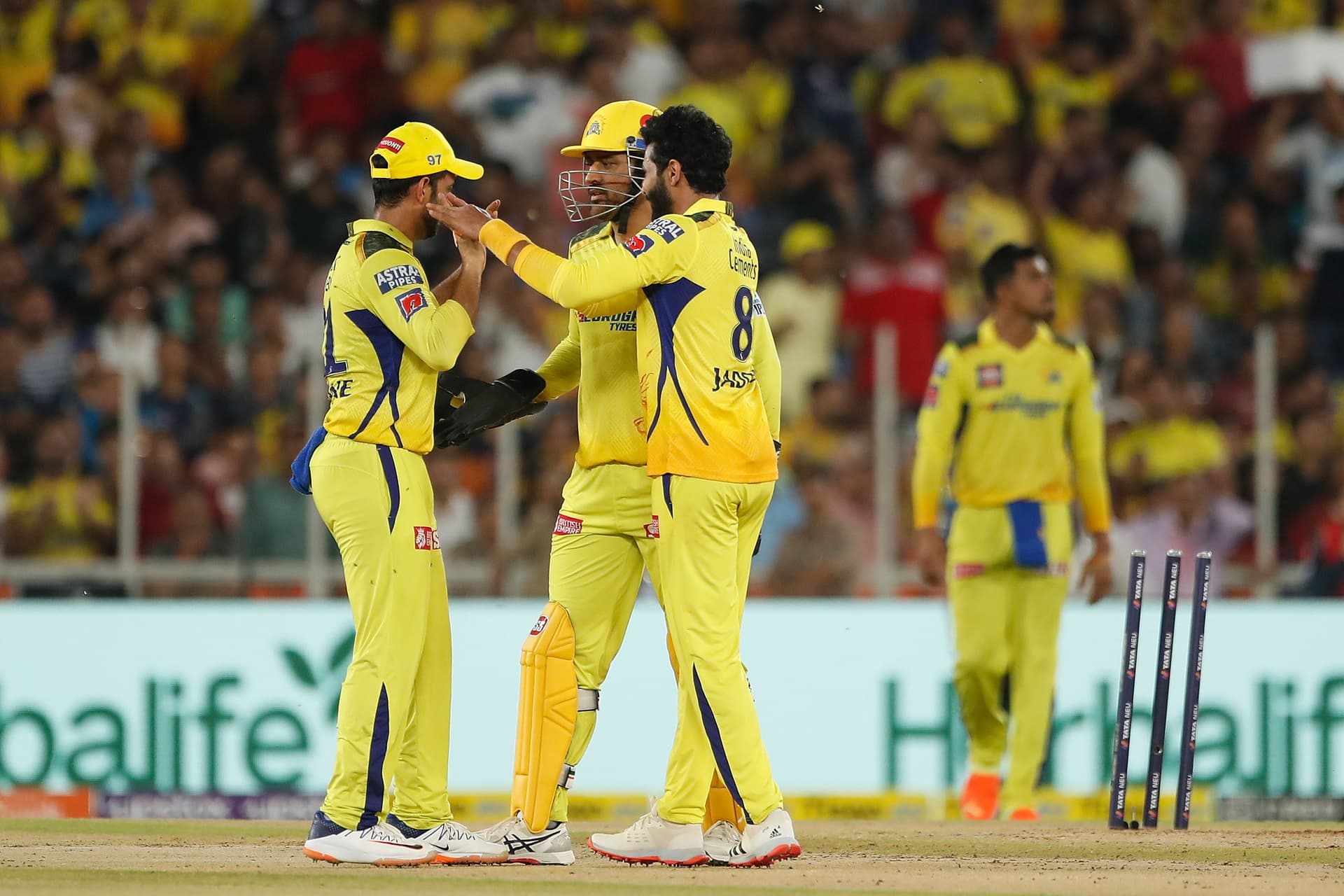 Ajinkya Rahane, MS Dhoni and Ravindra Jadeja