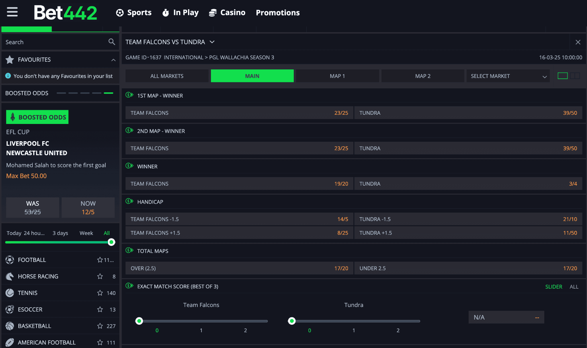 Bet442 Live Esports Betting & Streaming 
