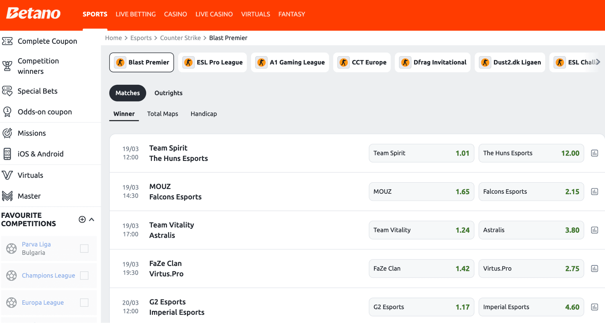 Betano Esports Betting Review