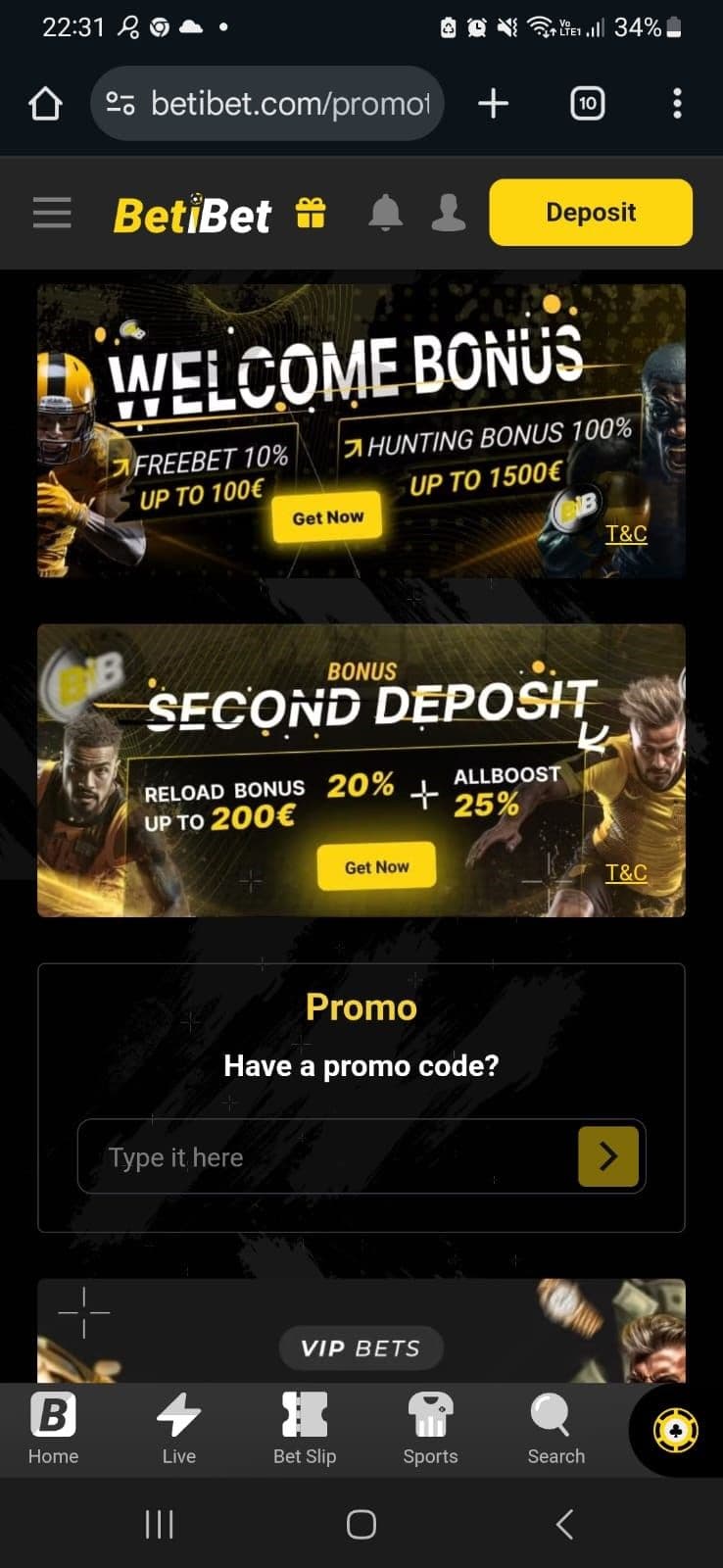 Betibet Sports and Casino Welcome Bonus