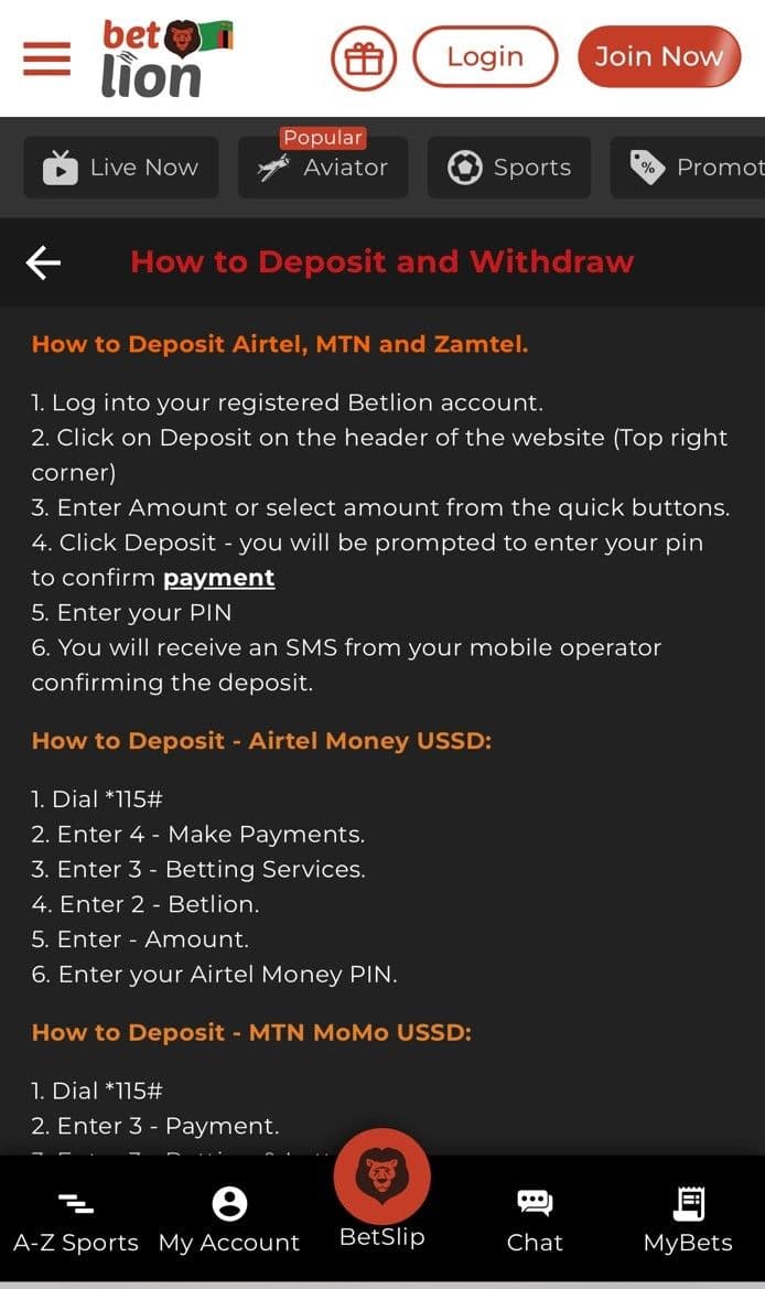 Betlion deposits