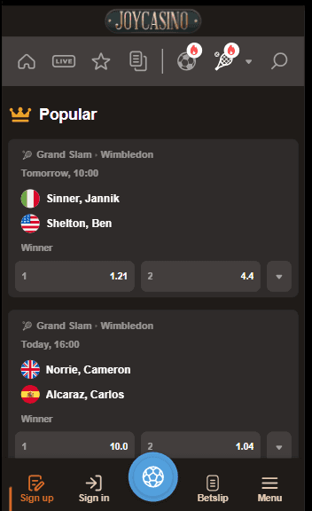 Betting Markets at JoyCasino