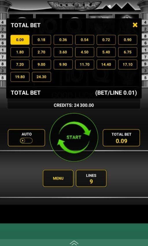 Betting Range book of ra