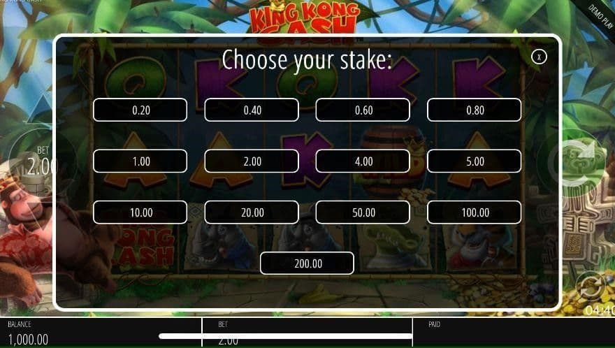 Betting Range king kong cash