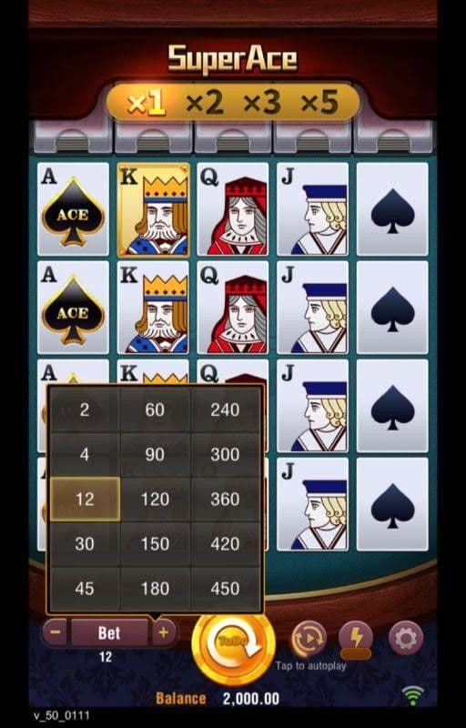 Betting Range super ace slot