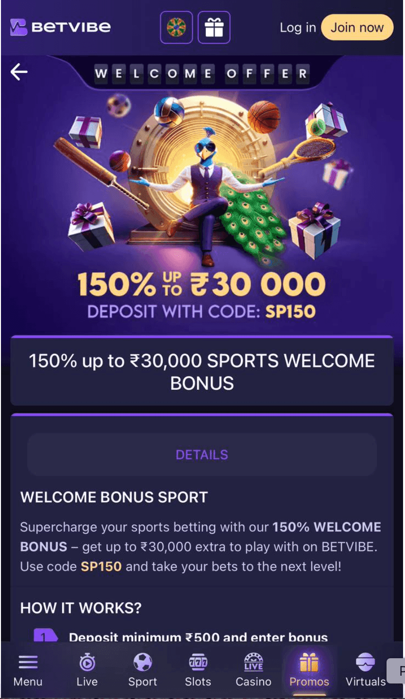 Betvibe offers a 150% 