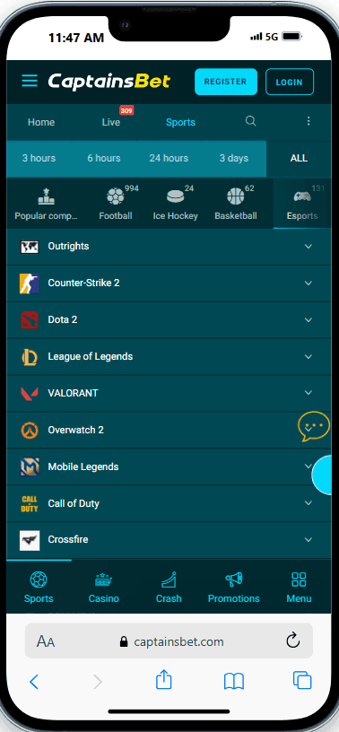 Captainsbet Esports Betting Review 