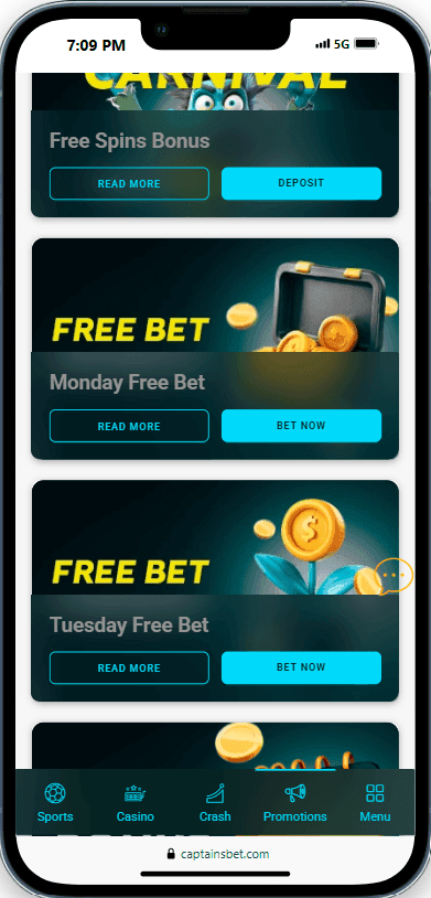 Captainsbet Free Bet Offer