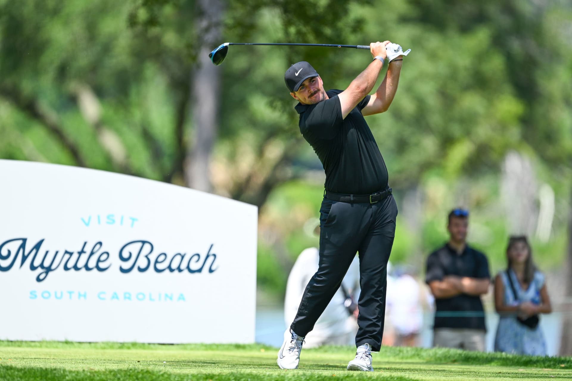 Chris Gotterup hits his tee shot