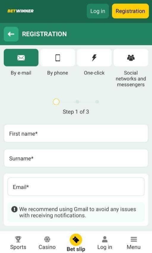 Click “Sign Up” or “Registration” to create an account 