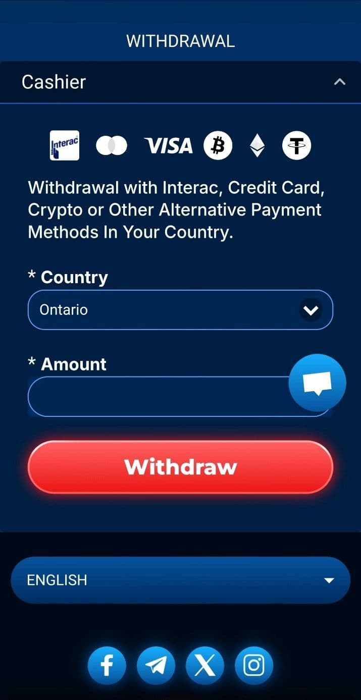 Click on Withdraw. 