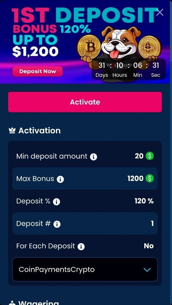 Complete the registration form wagered