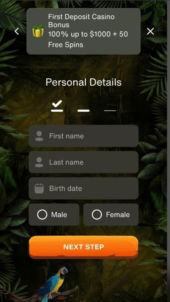 Complete your personal details 
