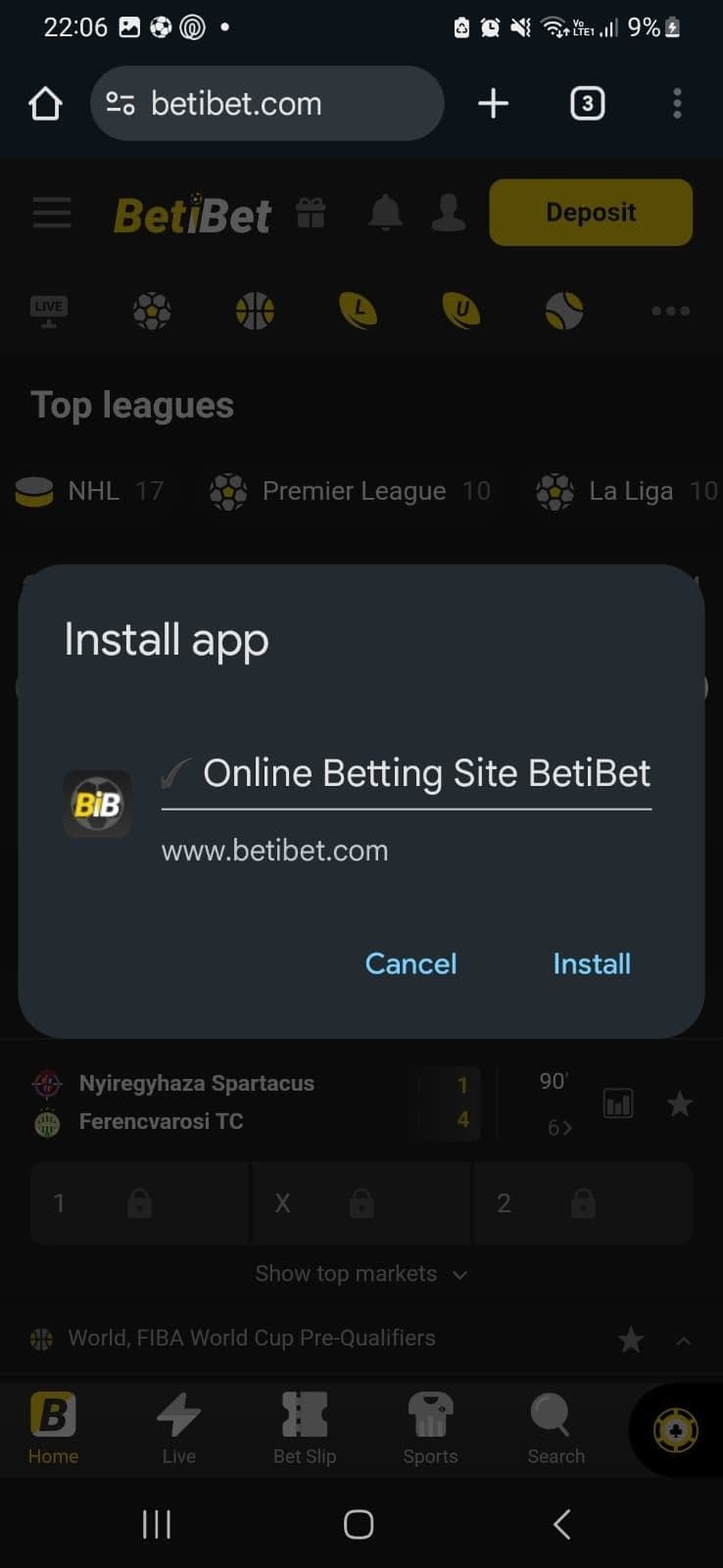 Confirm by tapping “Install.”