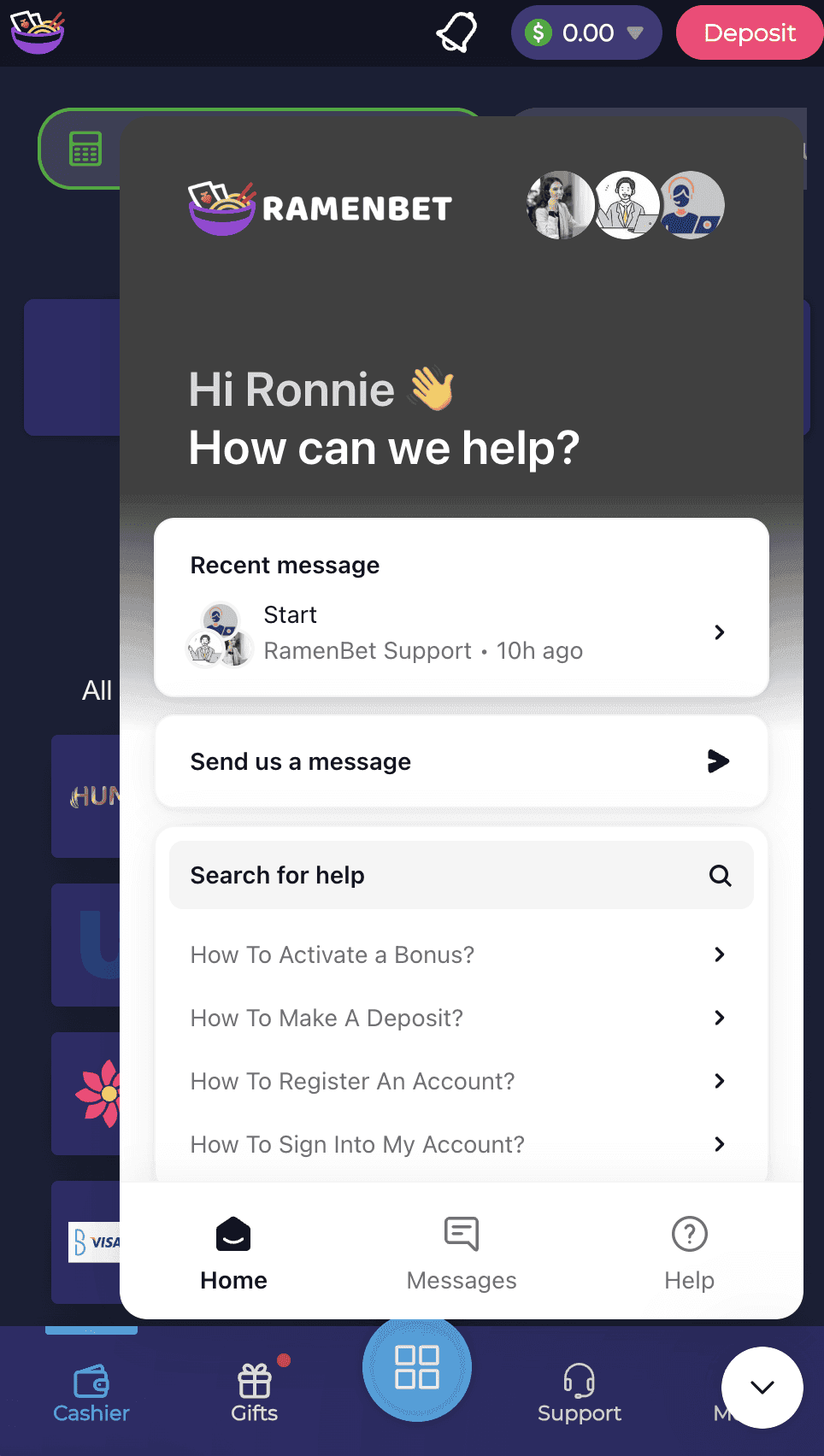 Contact RamenBet Customer Support