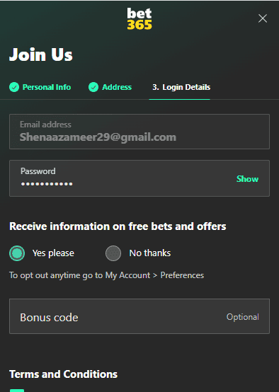 Create your new account.