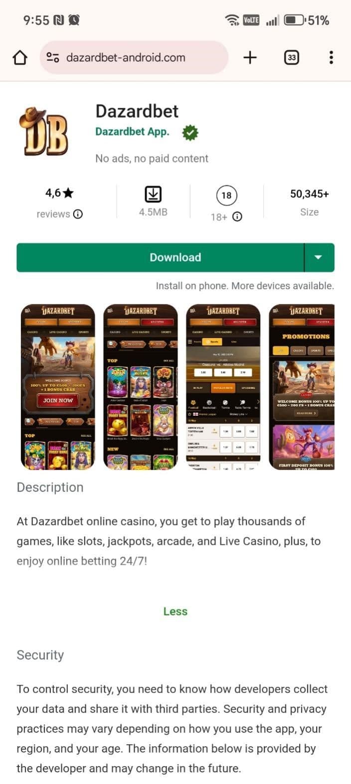 Dazard Bet app