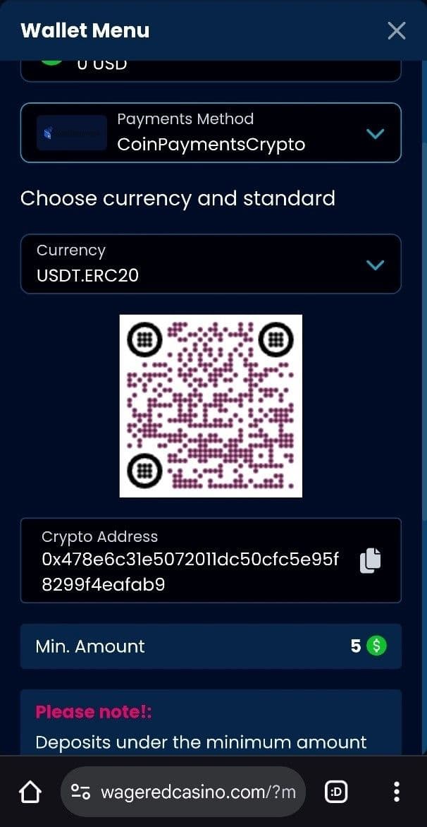 Deposit & Withdrawal Methods at Wagered 