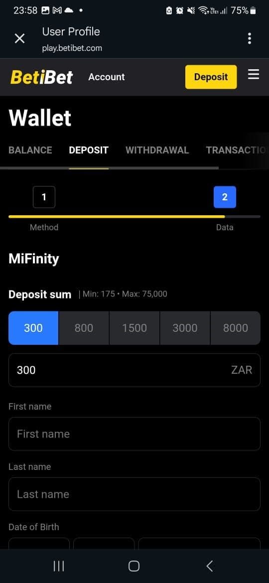 Enter your amount.