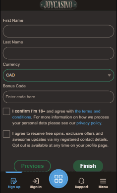 Enter your email address and select a password.