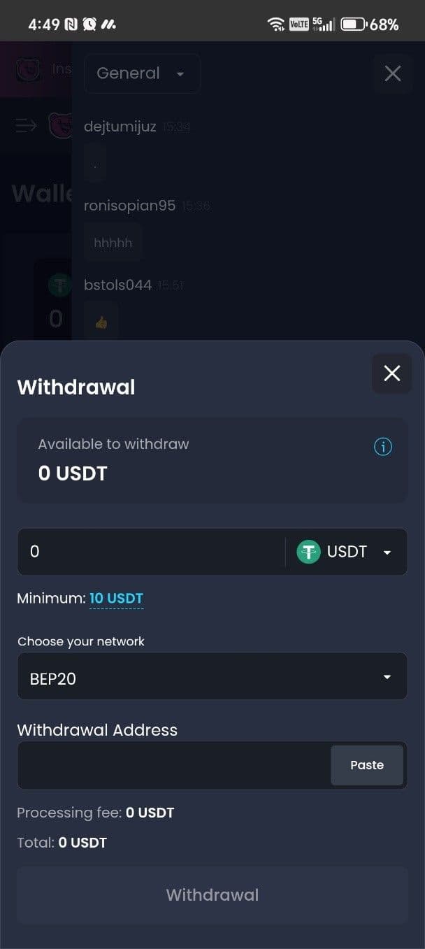 Enter your wallet address 