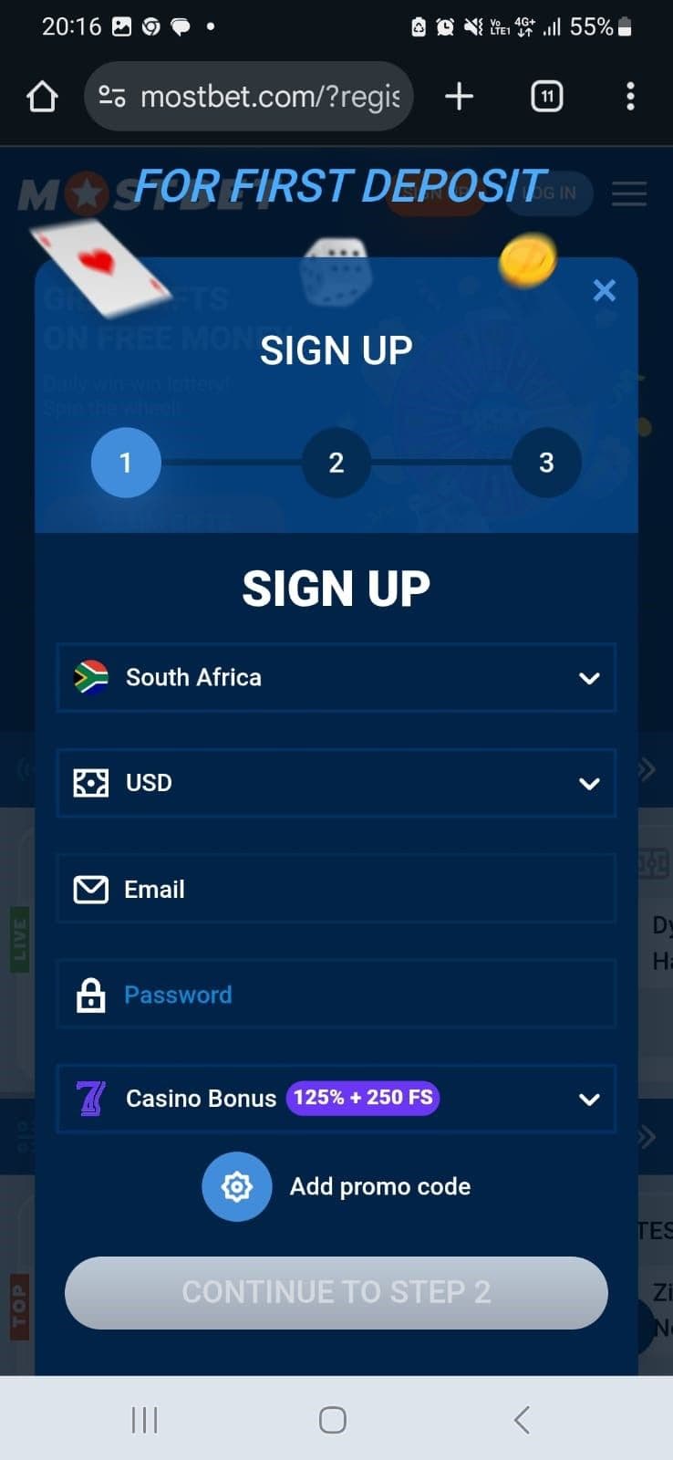 Fill in your info and verify your details.