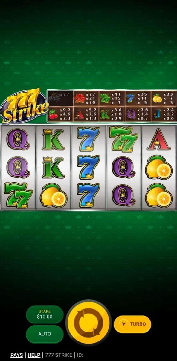 Game Symbols and Payouts 777 strike!
