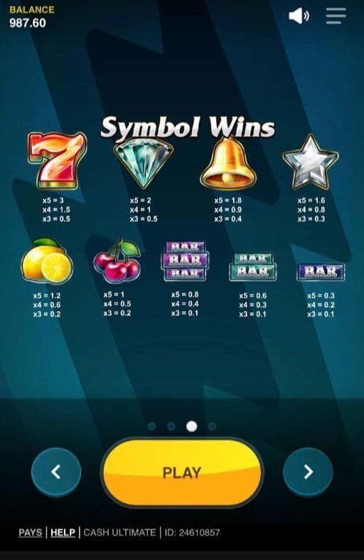 Game Symbols and Payouts Cash Ultimate