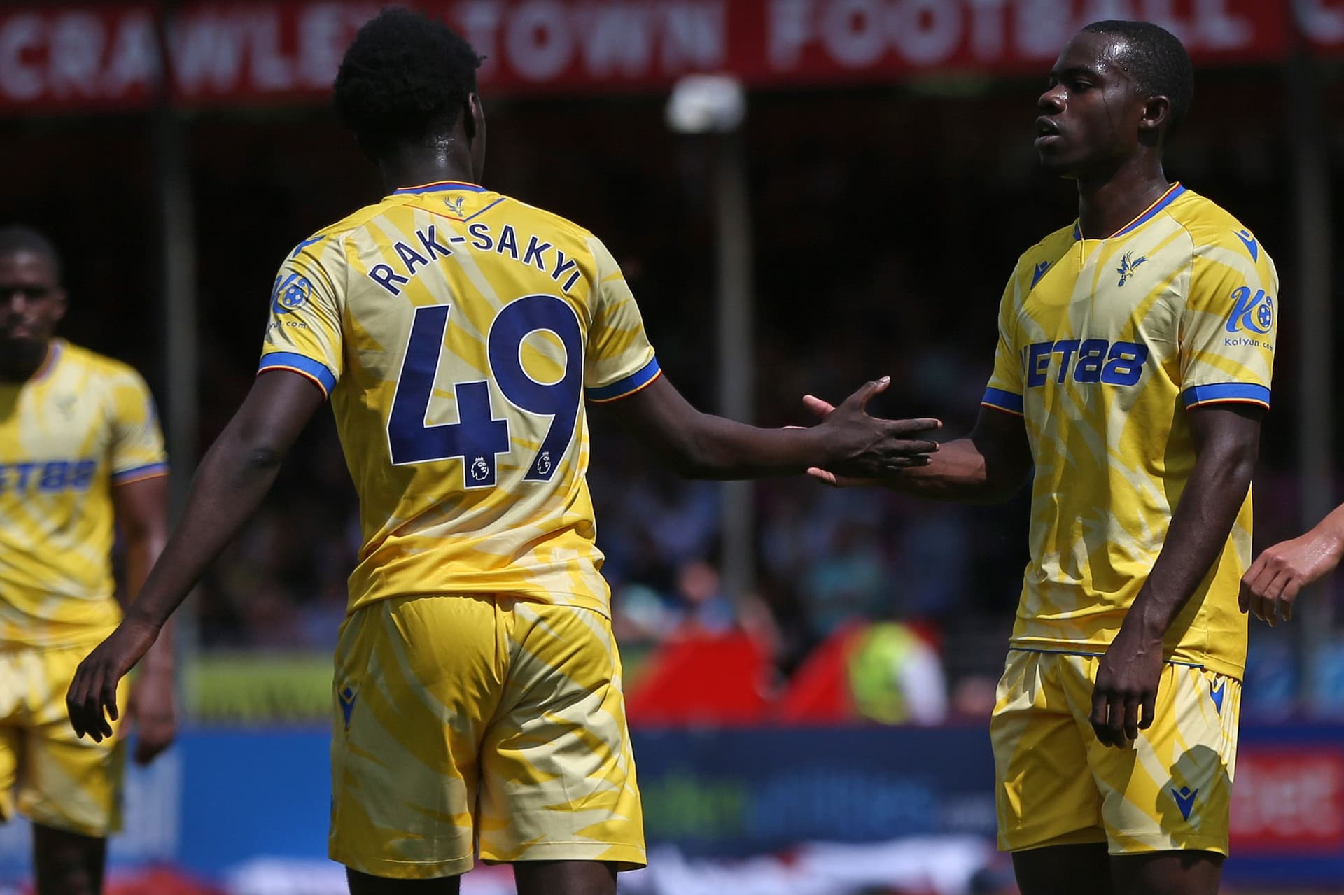 ebrates scoring the 4th goal with Tyrick Mitchell