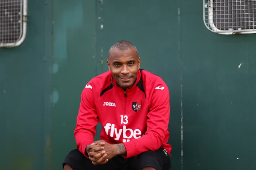  Striker Clinton Morrison of Exeter City poses
