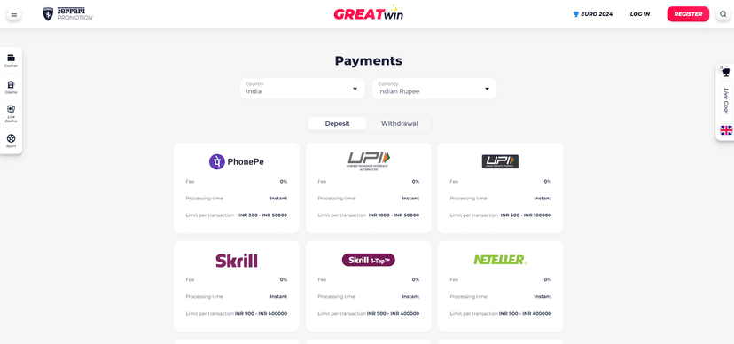 GreatWin Deposit Guide - Payment Methods for 2025