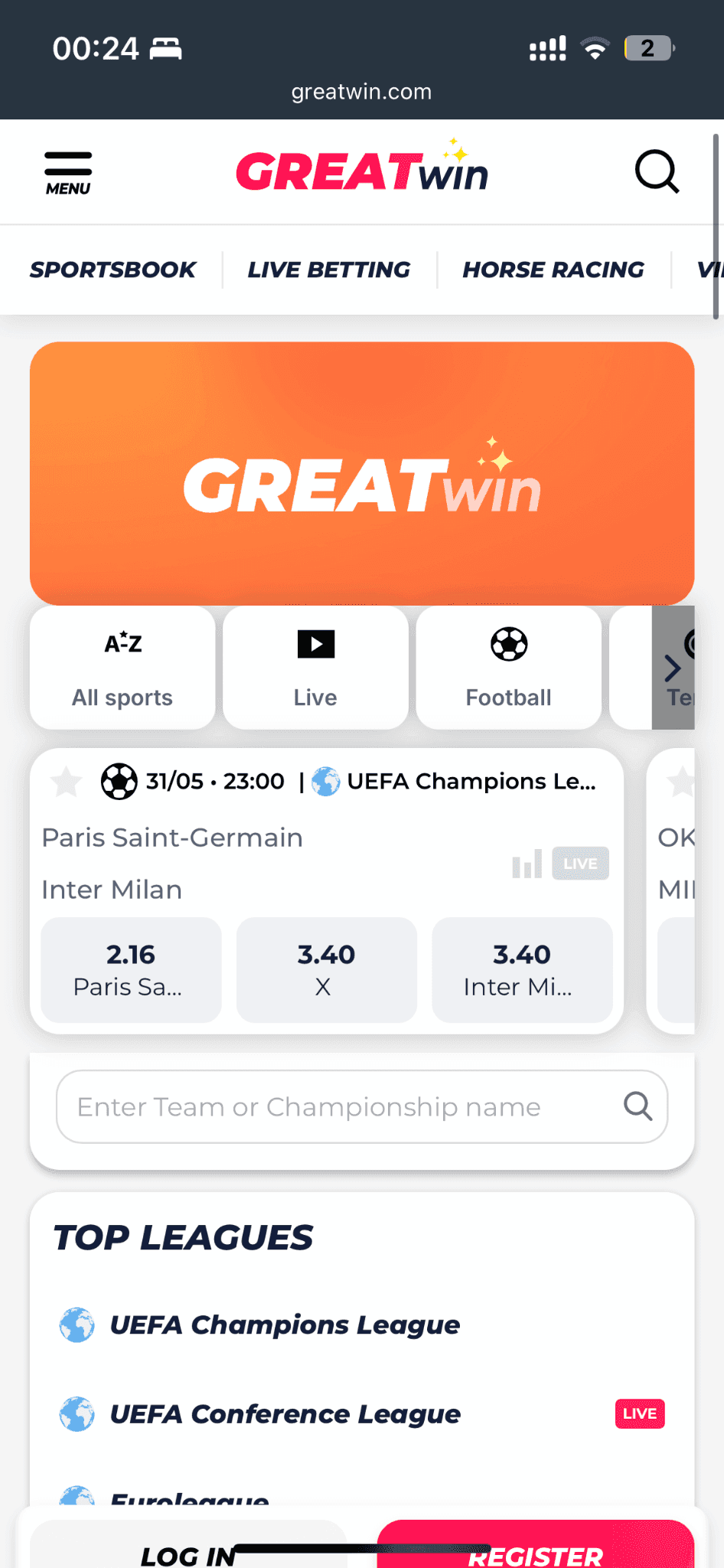 GreatWin Sports Betting Review 