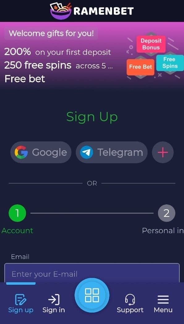 Guide to Ramenbet Registration  