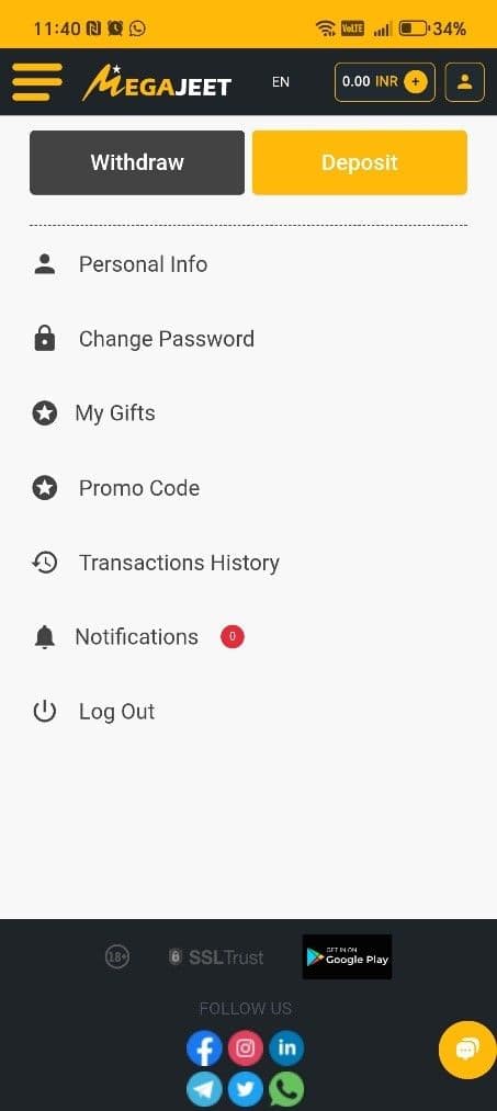 Head on over to your wallet section 