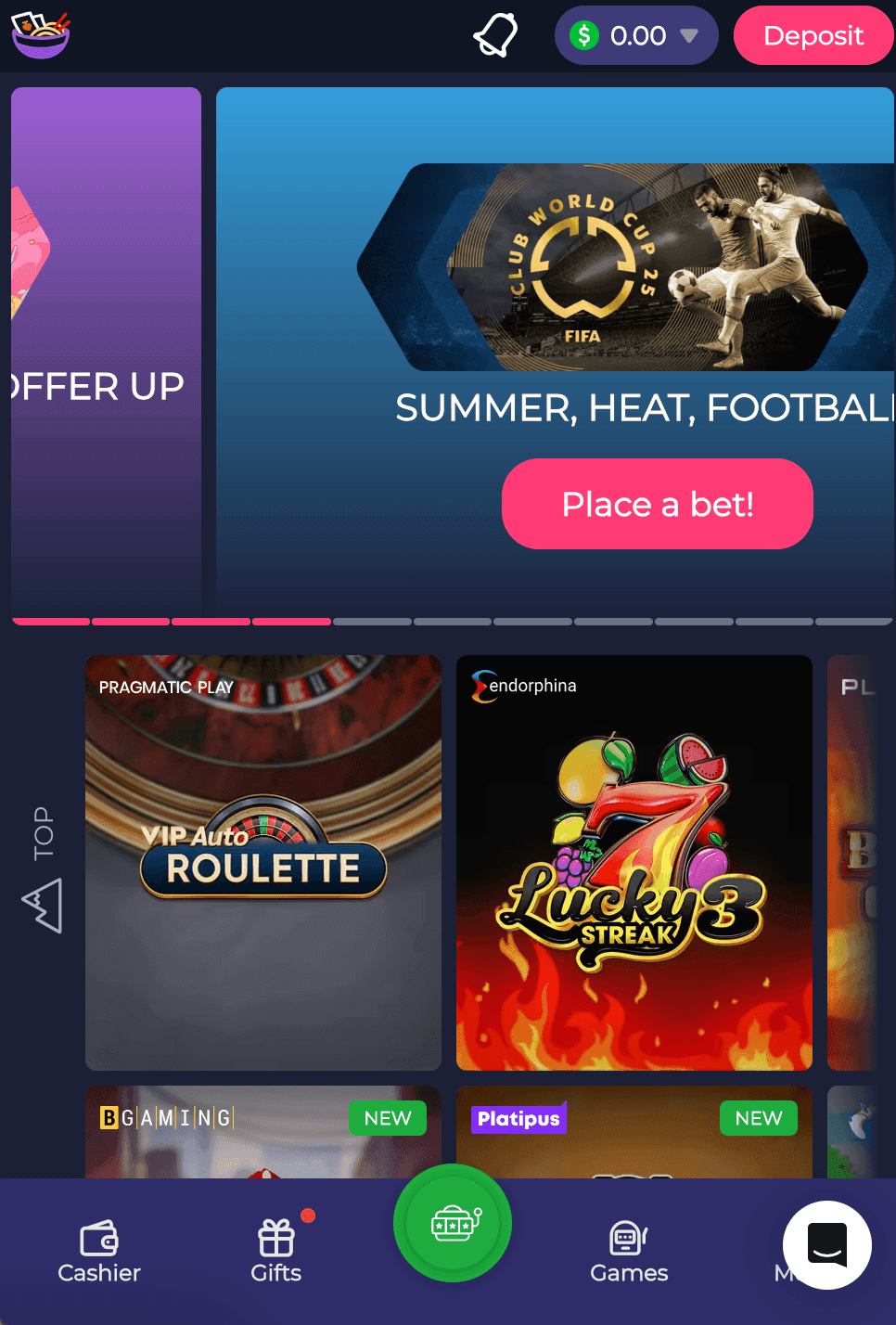 Hit the “Deposit” button 