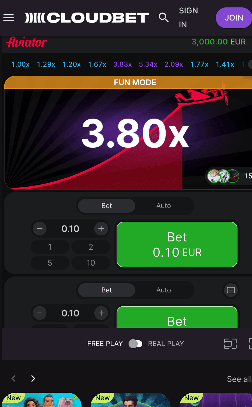 Play Aviator on Cloudbet