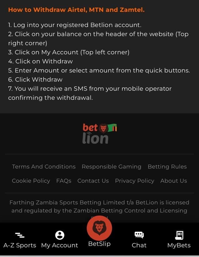 How to Withdraw Funds from Betlion 