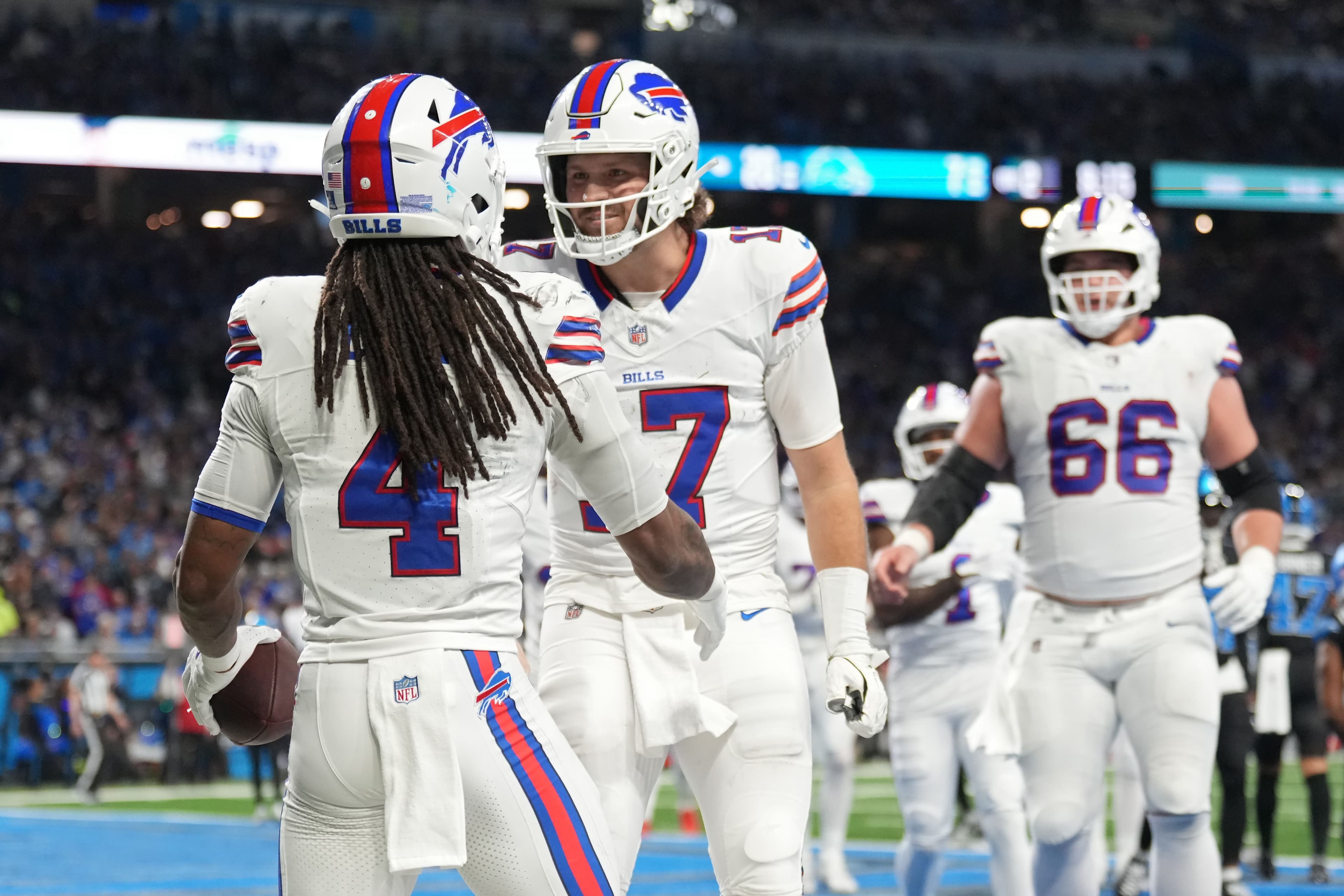 James Cook and Josh Allen
