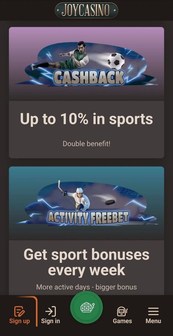 JoyCasino Cashback