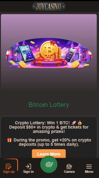 JoyCasino Crypto Deposit Bonus Offer