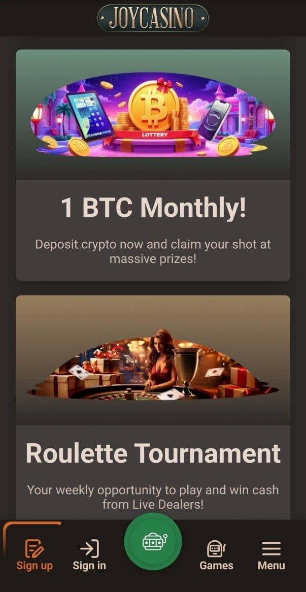 Joy Casino Deposit Bonuses
