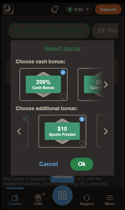 JoyCasino Sports and Casino 