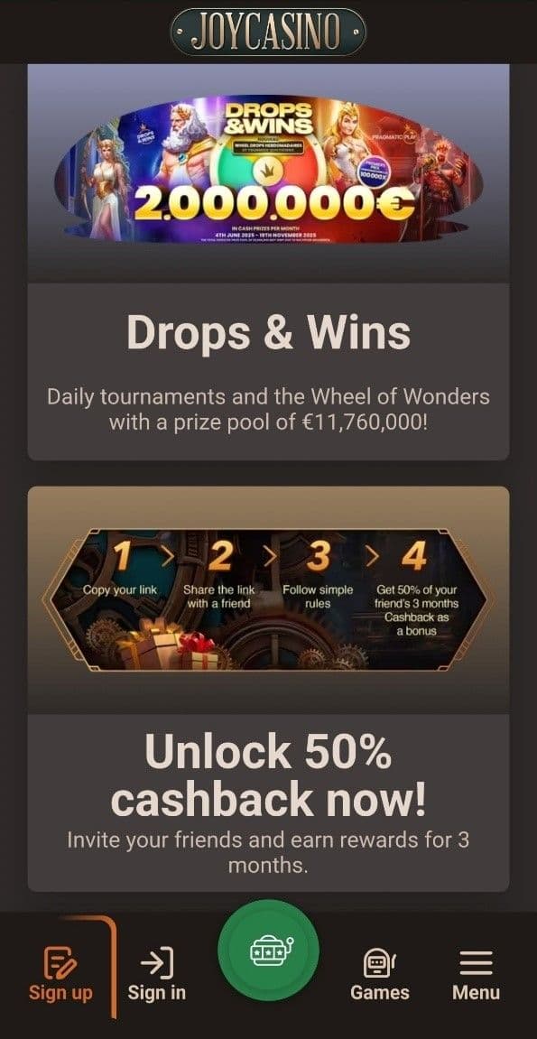 JoyCasino promotions 