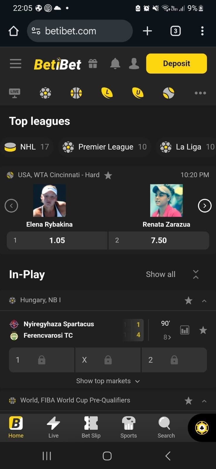 Launch Betibet in Chrome on your Android device.